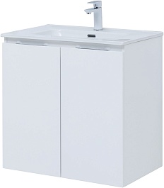 Aquanet Тумба с раковиной Алвита New 70 2 дверцы подвесная белая матовая – фотография-4